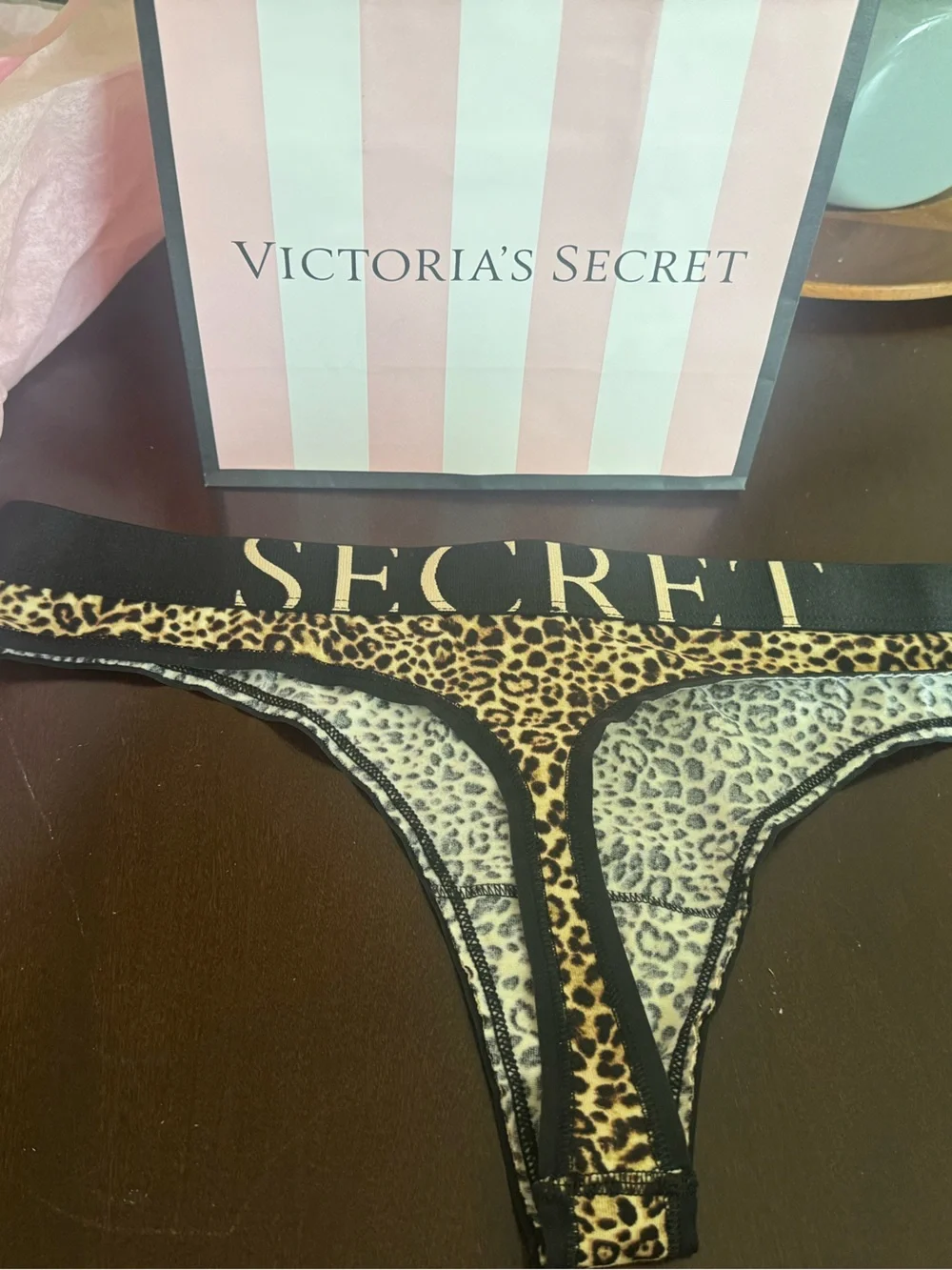 Victorias Secret Leopard Thong size Large